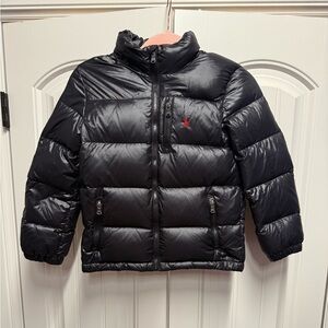 Kids Polo Ralph Lauren Black Puffer Coat, Size Small (8)